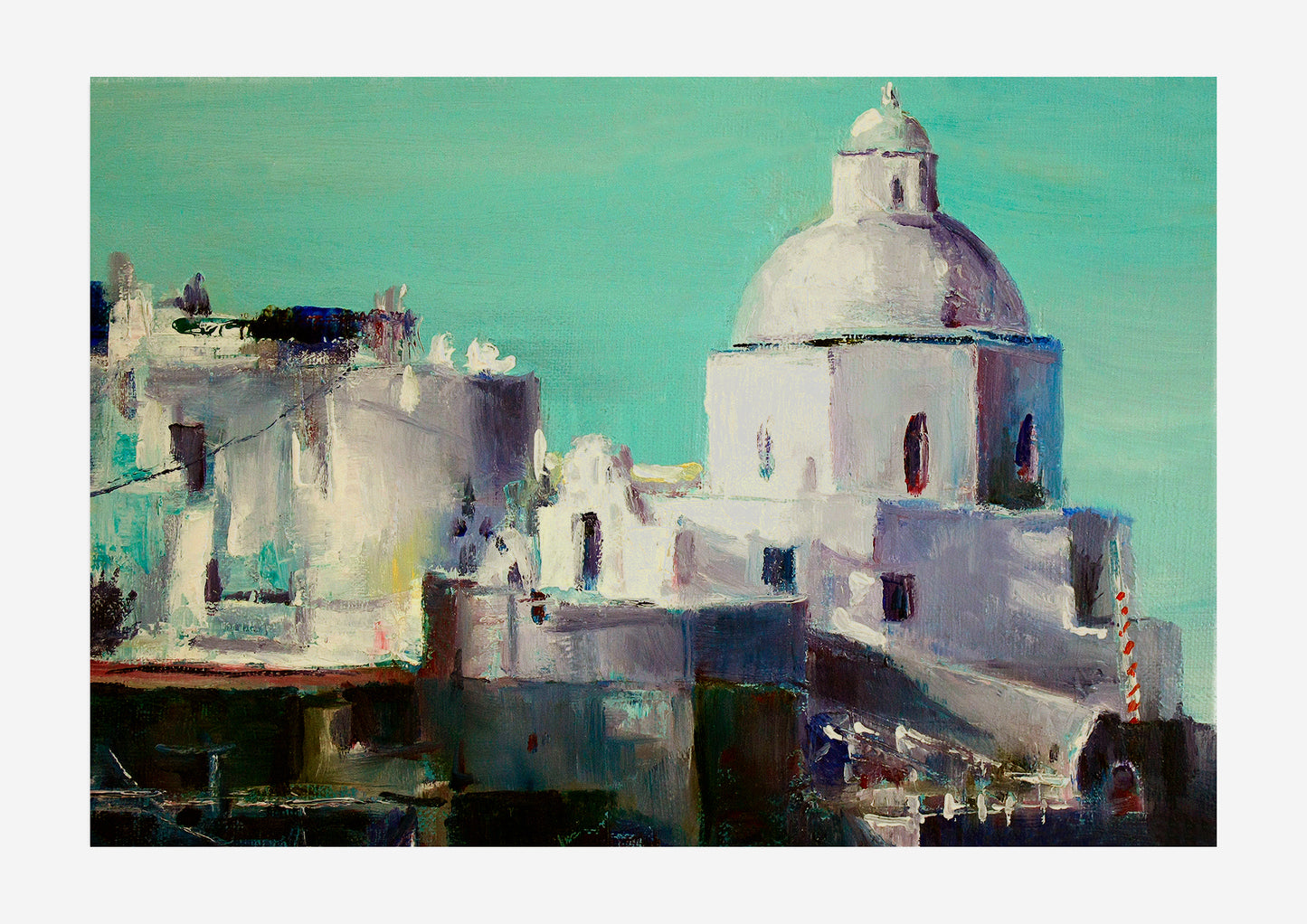 A4 リミテッドエディションプリント 1/50 - ギリシャ サントリーニ フィラの教会 / Church in Fira Santorini Greece