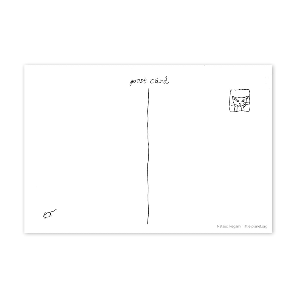 猫ポストカード - 百日紅