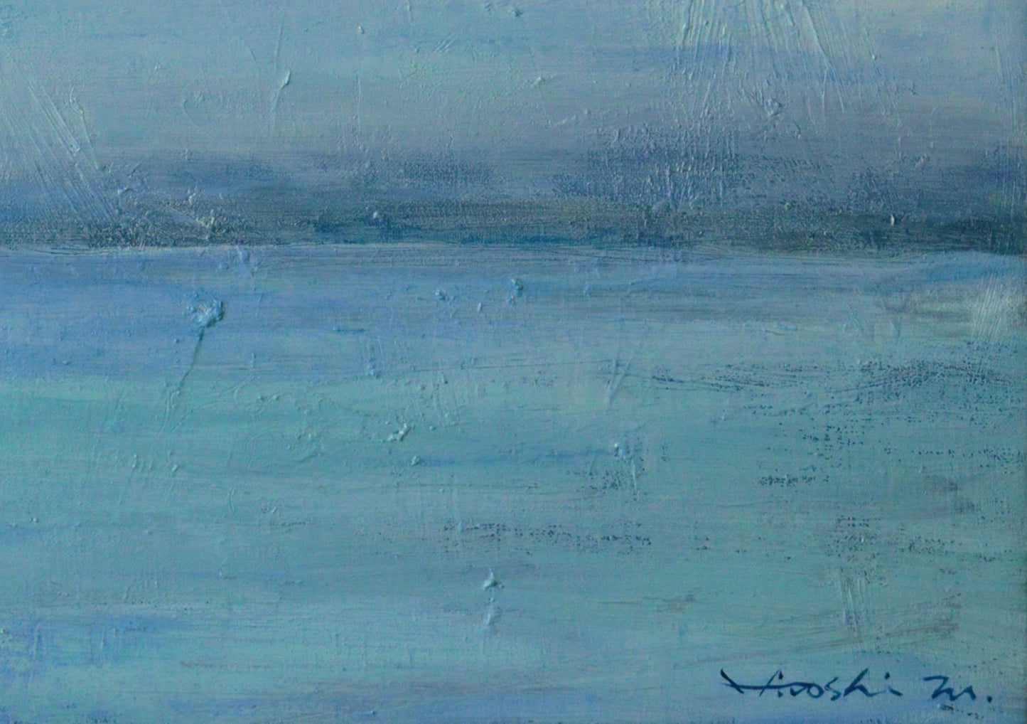 油彩画 - 小豆島 東港の海 - 53.0 cm x 41.0 cm