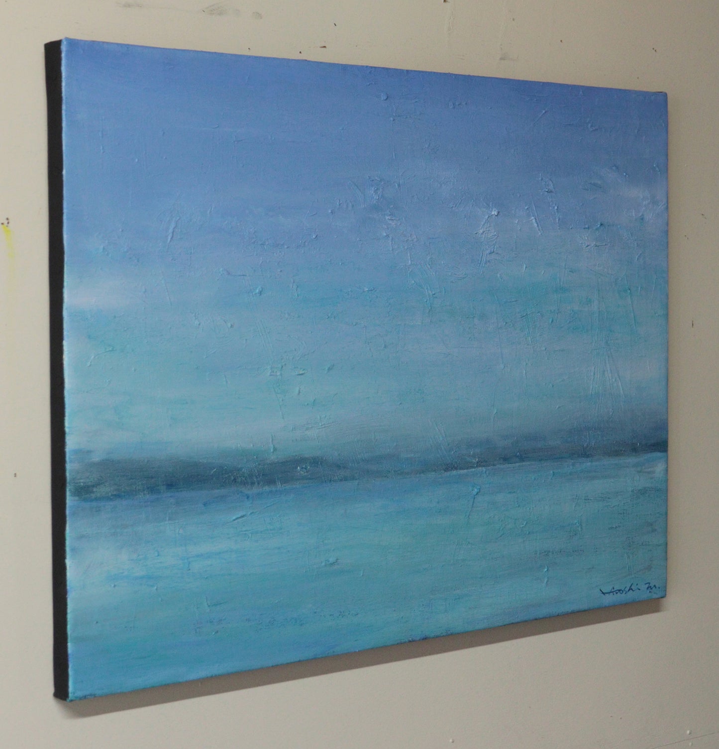 油彩画 - 小豆島 東港の海 - 53.0 cm x 41.0 cm
