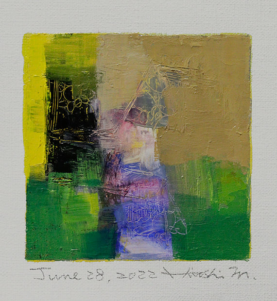 油彩画 - June 28, 2022 - 9 x 9 painting (9 cm x 9 cm)
