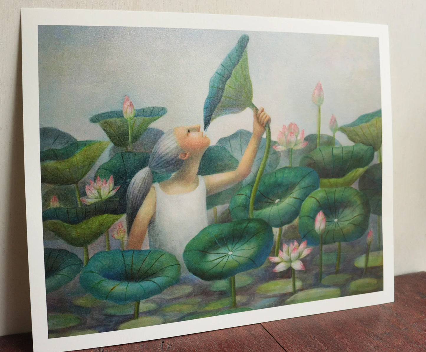リミテッドエディションプリント 22/50 - 蓮のしずく / Due drops of lotus leaf