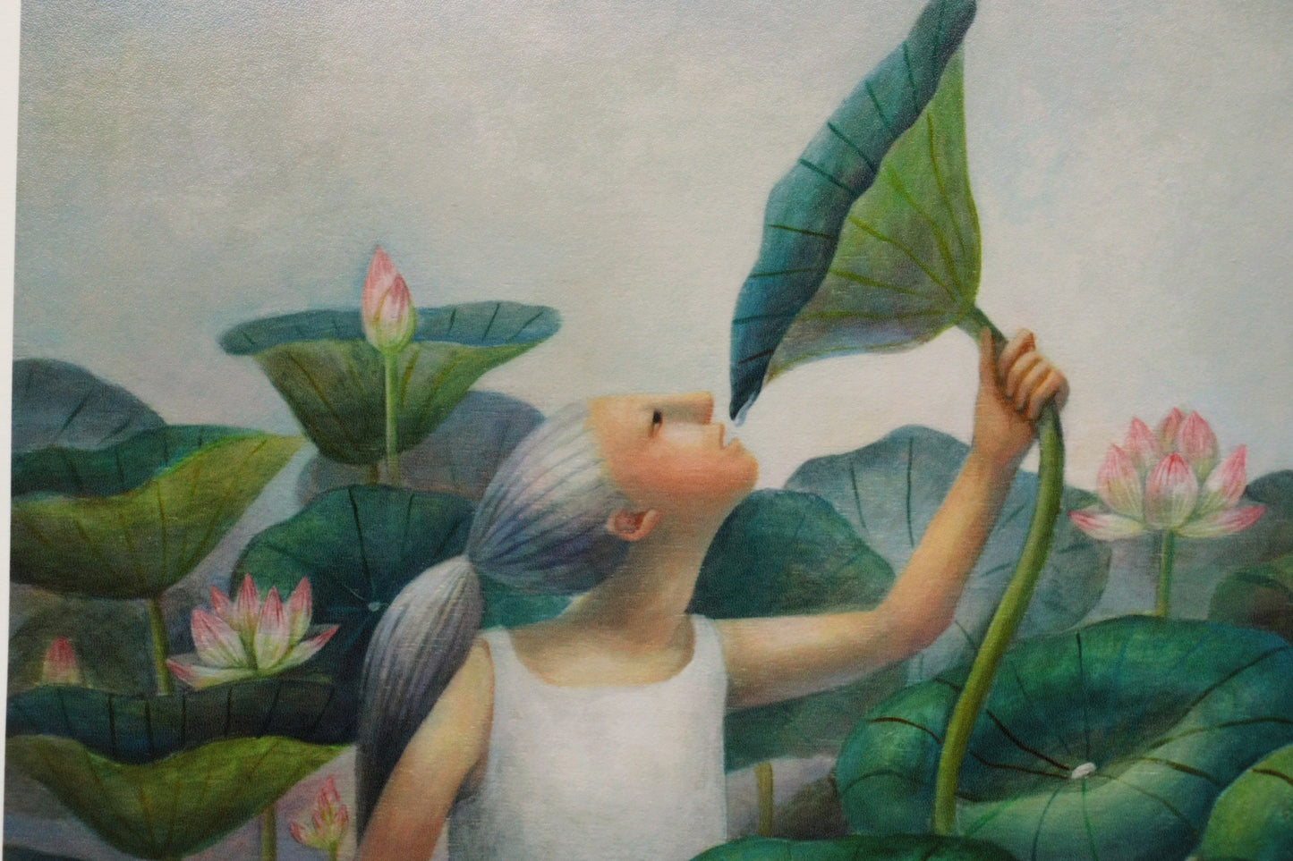 リミテッドエディションプリント 22/50 - 蓮のしずく / Due drops of lotus leaf