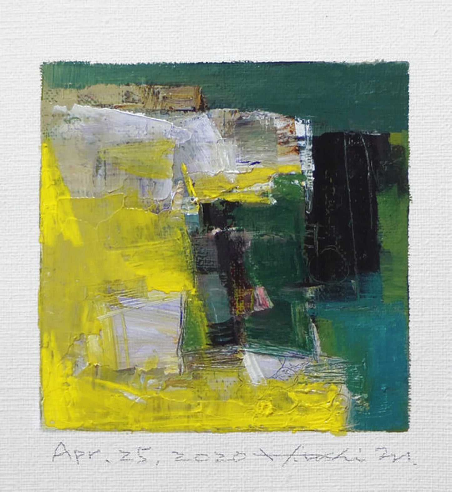 油彩画 - Apr. 25, 2020 - 9 x 9 painting (9 cm x 9 cm)