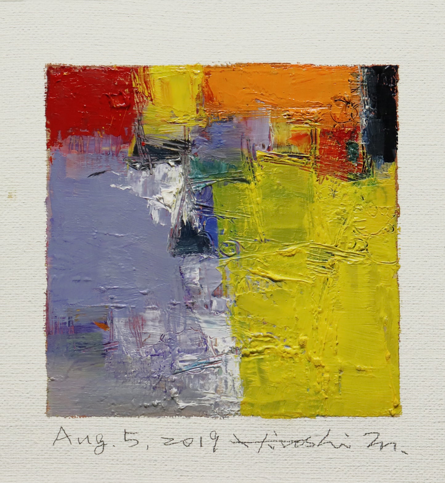 油彩画 - Aug. 5, 2019 - 9 x 9 painting (9 cm x 9 cm)