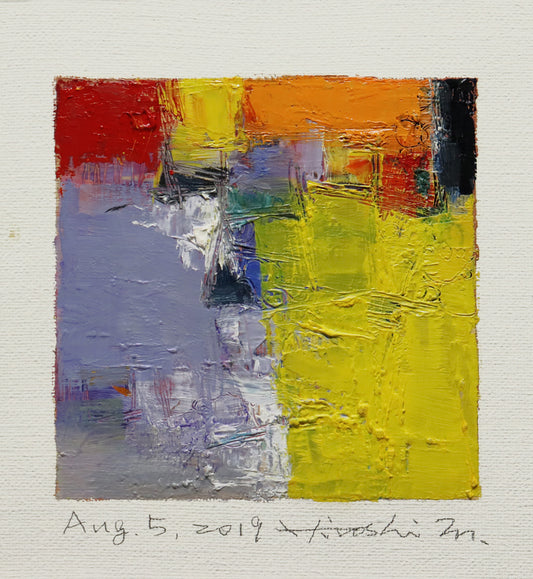 油彩画 - Aug. 5, 2019 - 9 x 9 painting (9 cm x 9 cm)