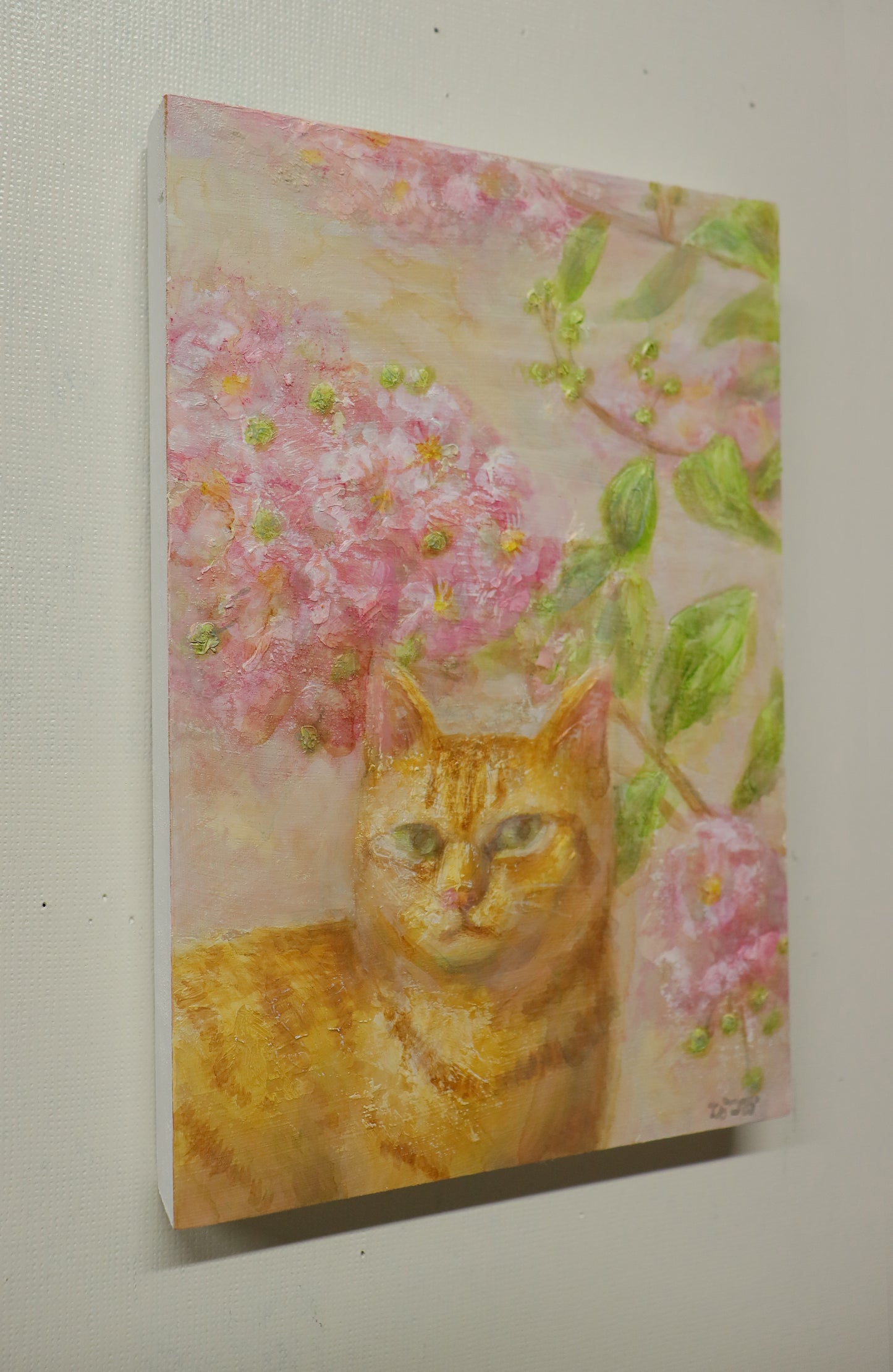 油彩画　百日紅 2
