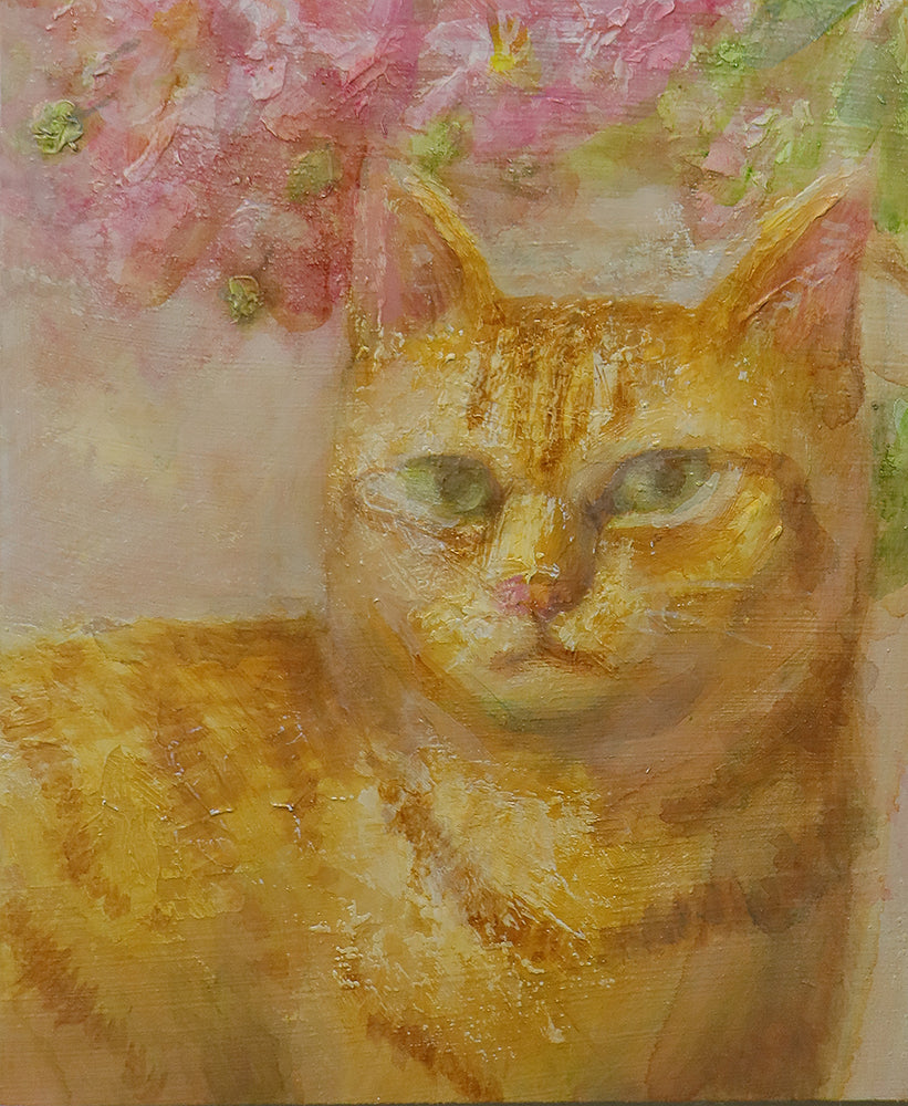 油彩画　百日紅 2