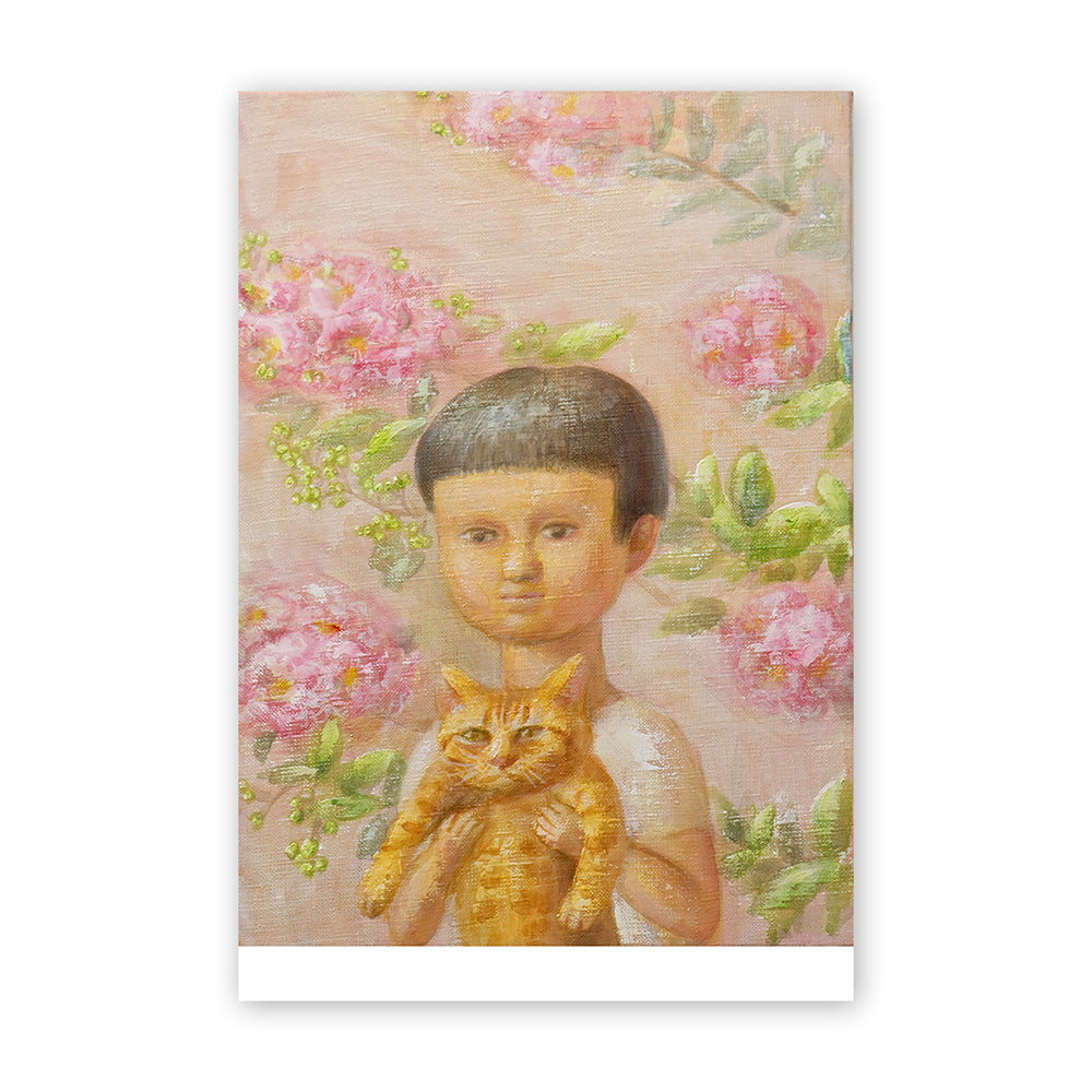 猫ポストカード - 百日紅