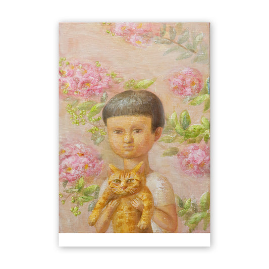 猫ポストカード - 百日紅