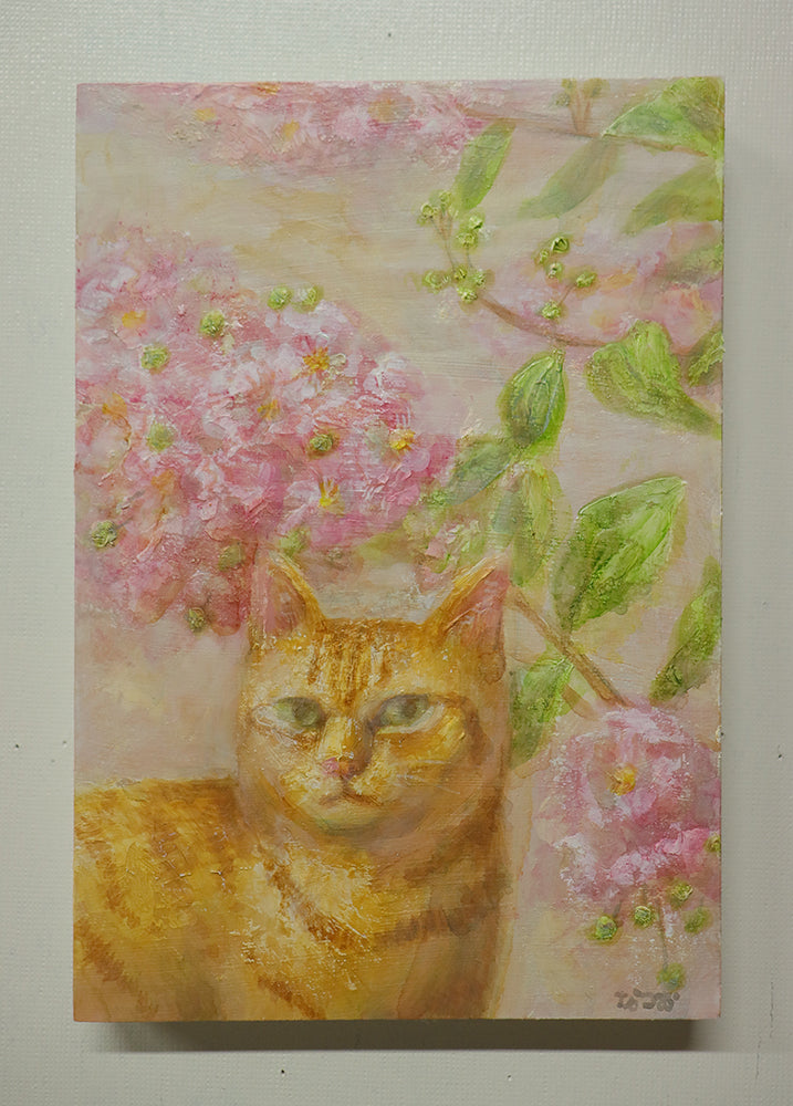 油彩画　百日紅 2