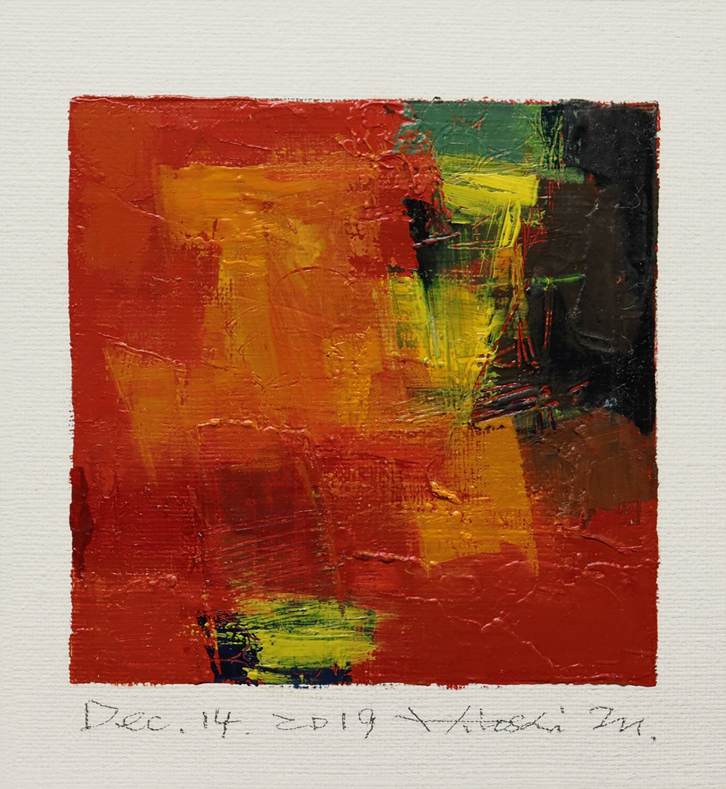 油彩画 - Dec. 14, 2019 - 9 x 9 painting (9 cm x 9 cm)