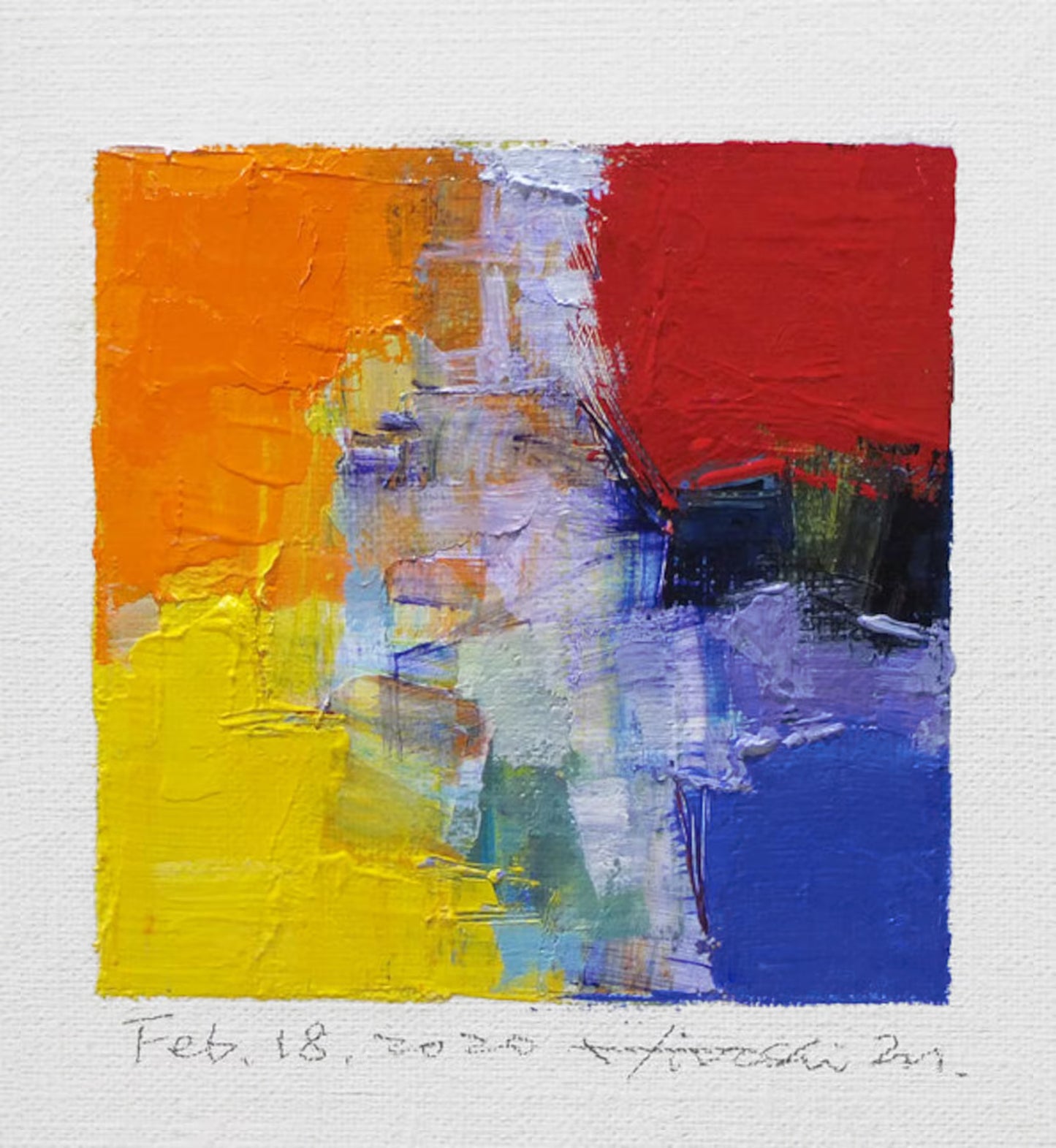 油彩画 - Feb. 18, 2020 - 9 x 9 painting (9 cm x 9 cm)