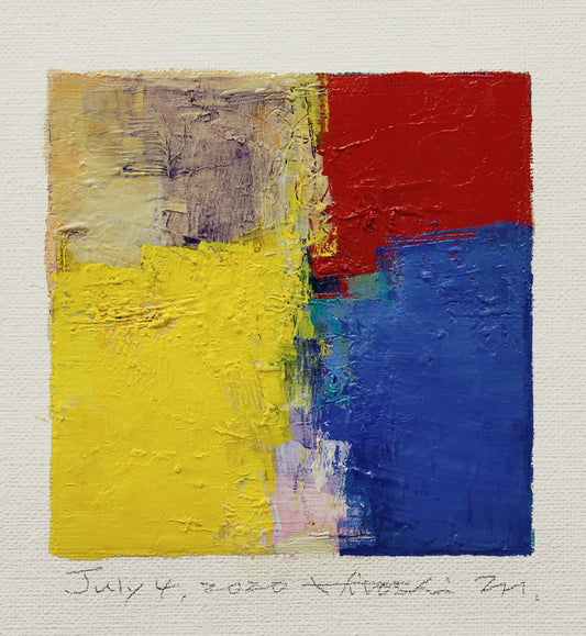 油彩画 - July 4, 2020 - 9 x 9 painting (9 cm x 9 cm)