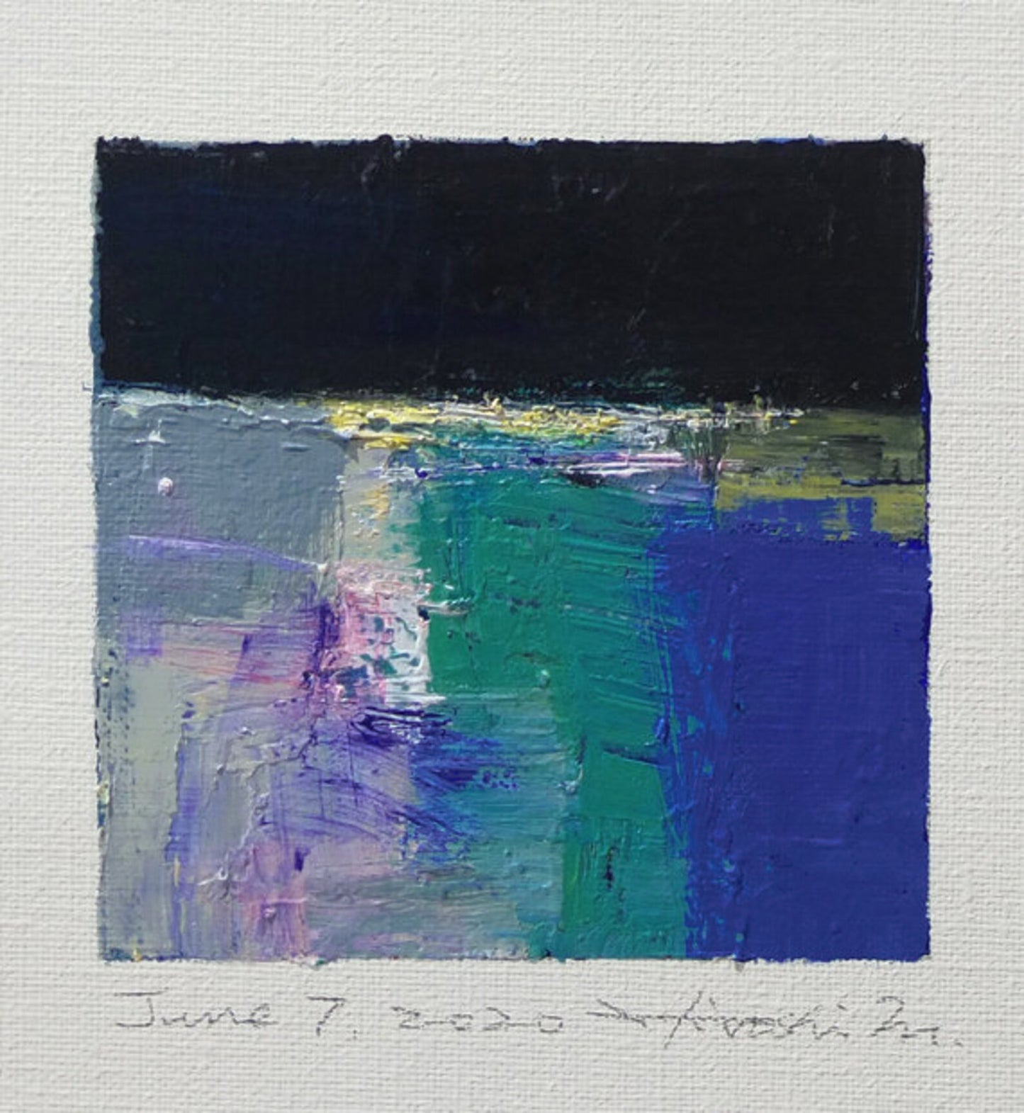 油彩画 - June 7, 2020 - 9 x 9 painting (9 cm x 9 cm)