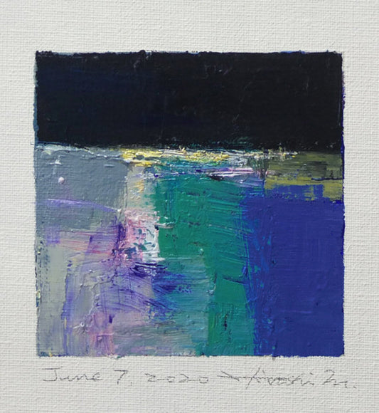 油彩画 - June 7, 2020 - 9 x 9 painting (9 cm x 9 cm)