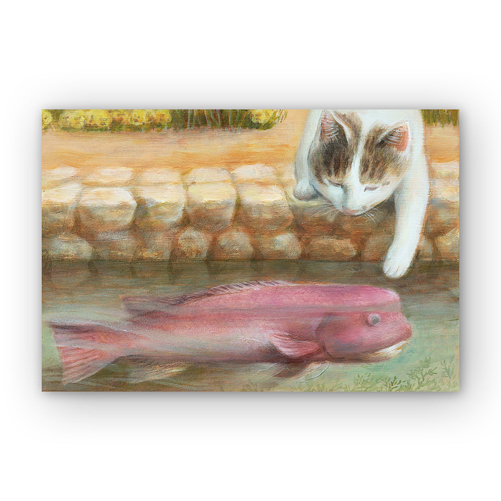 猫ポストカード - 村長とコブちゃん