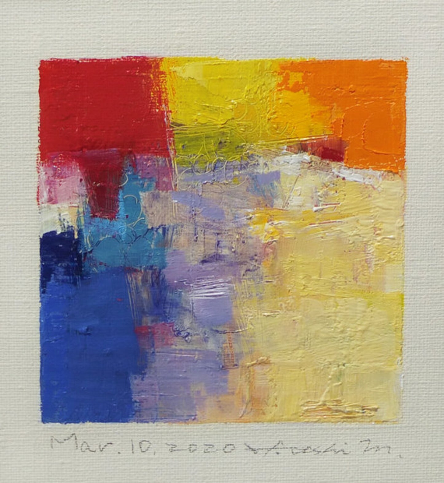 油彩画 - Mar. 10, 2020 - 9 x 9 painting (9 cm x 9 cm)
