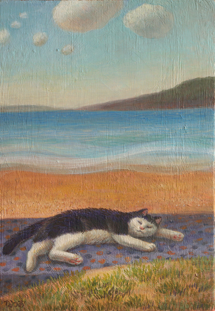 Oil Painitng - Nap on the beach