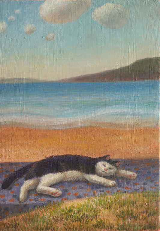 Oil Painitng - Nap on the beach