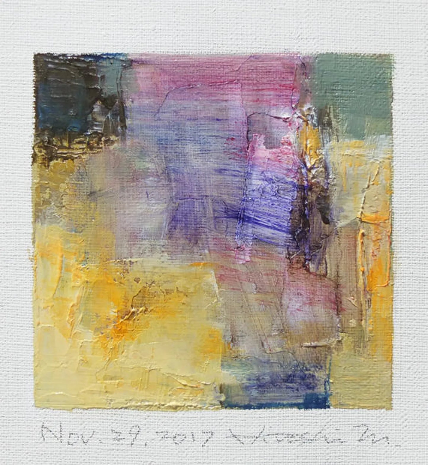 油彩画 - Nov. 29, 2017 - 9 x 9 painting (9 cm x 9 cm)