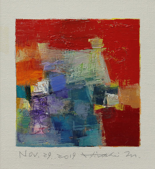 油彩画 - Nov. 29, 2019 - 9 x 9 painting (9 cm x 9 cm)