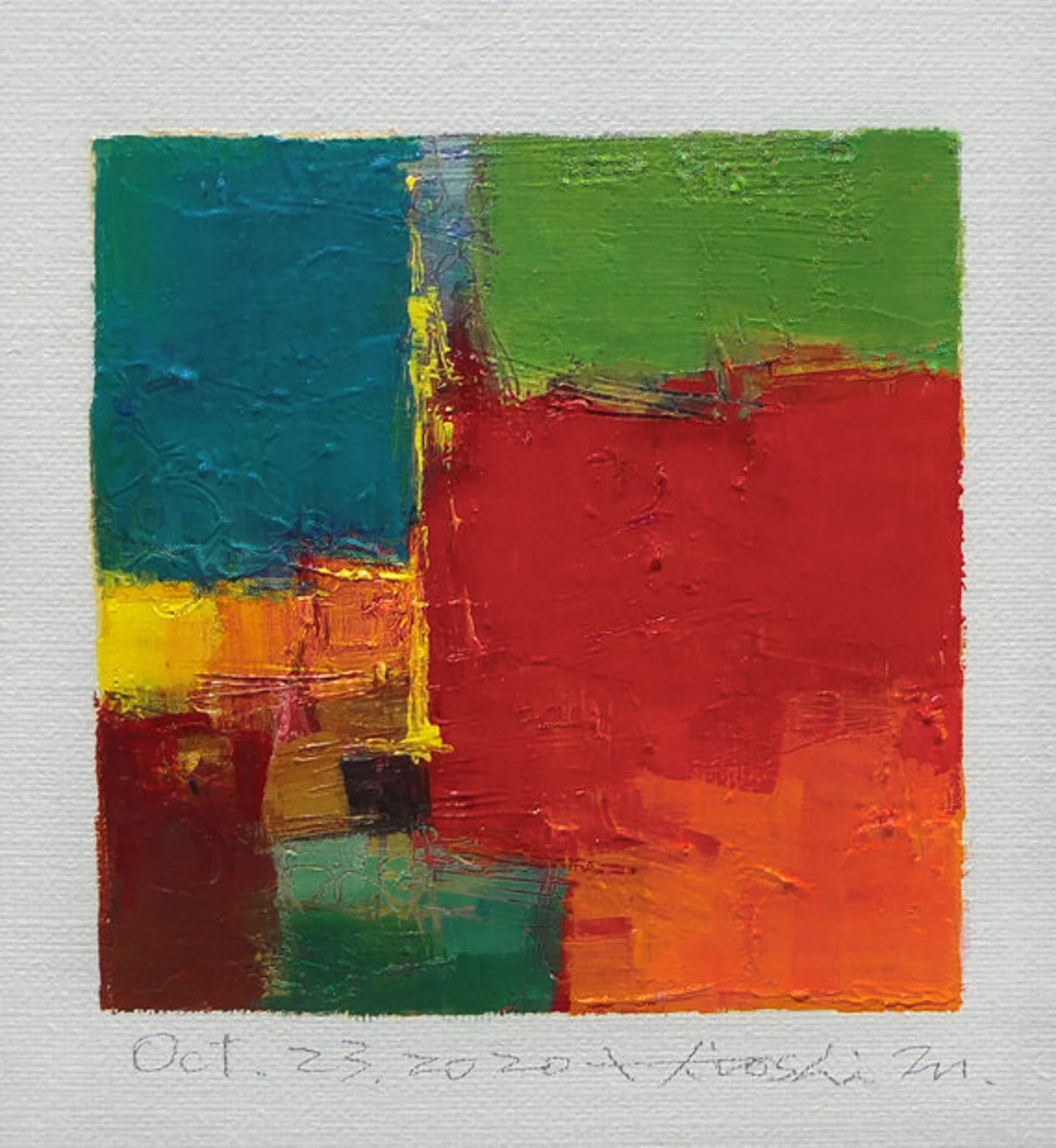 油彩画 - Oct. 23, 2020 - 9 x 9 painting (9 cm x 9 cm)